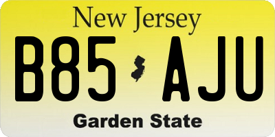 NJ license plate B85AJU