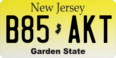 NJ license plate B85AKT