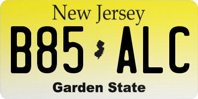 NJ license plate B85ALC