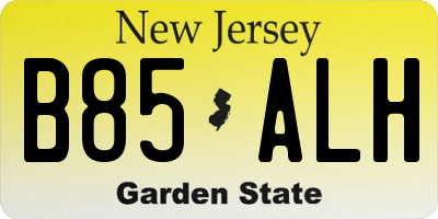 NJ license plate B85ALH