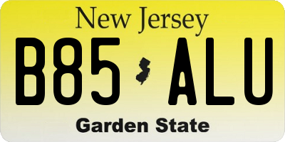 NJ license plate B85ALU