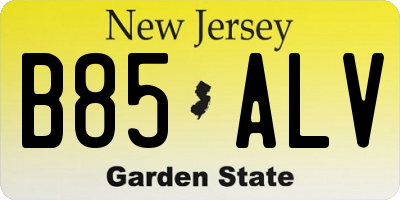 NJ license plate B85ALV
