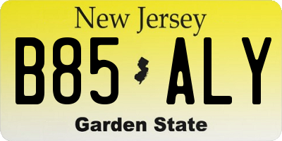 NJ license plate B85ALY