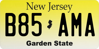 NJ license plate B85AMA