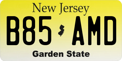 NJ license plate B85AMD