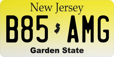 NJ license plate B85AMG