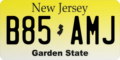 NJ license plate B85AMJ