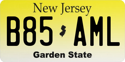 NJ license plate B85AML