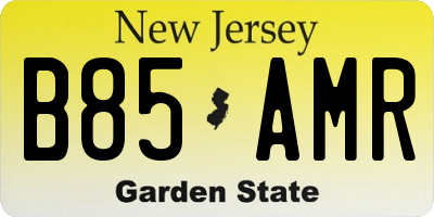 NJ license plate B85AMR