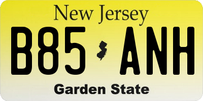 NJ license plate B85ANH