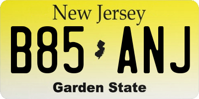 NJ license plate B85ANJ