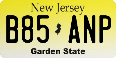 NJ license plate B85ANP