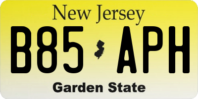 NJ license plate B85APH