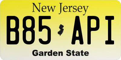 NJ license plate B85API