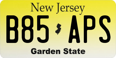 NJ license plate B85APS