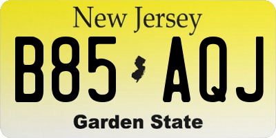 NJ license plate B85AQJ