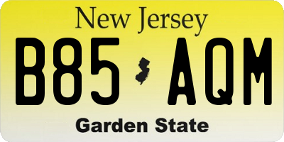 NJ license plate B85AQM