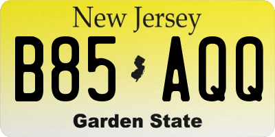 NJ license plate B85AQQ