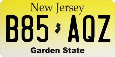 NJ license plate B85AQZ