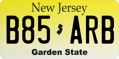 NJ license plate B85ARB