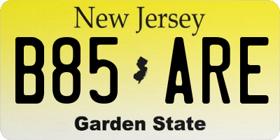 NJ license plate B85ARE