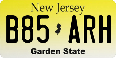 NJ license plate B85ARH