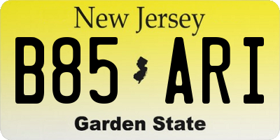 NJ license plate B85ARI