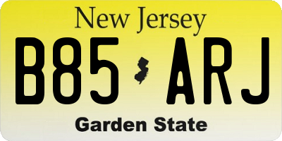 NJ license plate B85ARJ