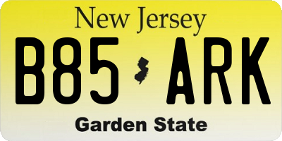 NJ license plate B85ARK