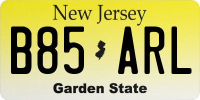 NJ license plate B85ARL