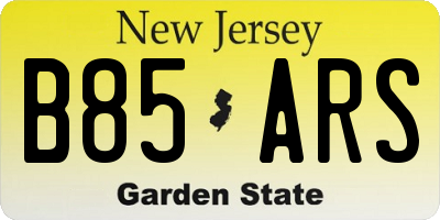 NJ license plate B85ARS