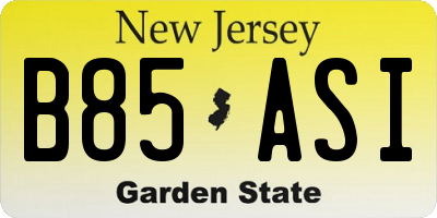 NJ license plate B85ASI