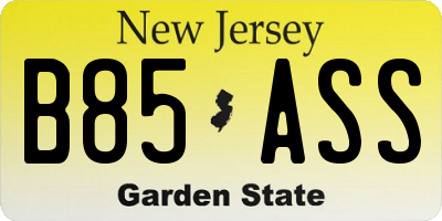 NJ license plate B85ASS