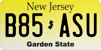 NJ license plate B85ASU