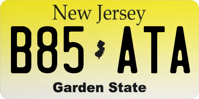 NJ license plate B85ATA