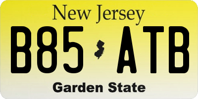 NJ license plate B85ATB