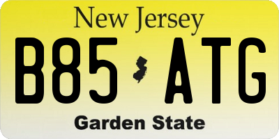 NJ license plate B85ATG