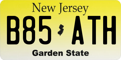NJ license plate B85ATH