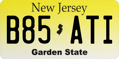 NJ license plate B85ATI