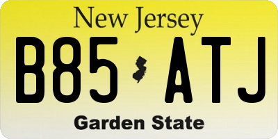 NJ license plate B85ATJ