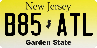 NJ license plate B85ATL