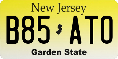 NJ license plate B85ATO
