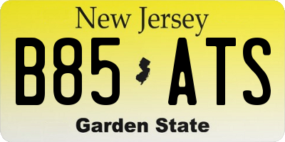 NJ license plate B85ATS