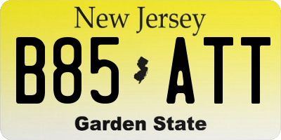 NJ license plate B85ATT
