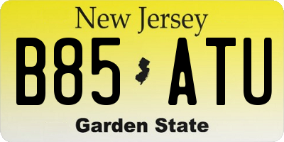 NJ license plate B85ATU