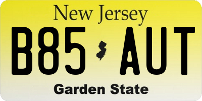 NJ license plate B85AUT
