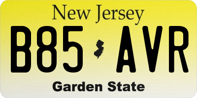 NJ license plate B85AVR