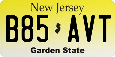 NJ license plate B85AVT