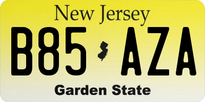 NJ license plate B85AZA
