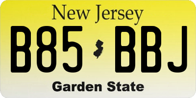 NJ license plate B85BBJ
